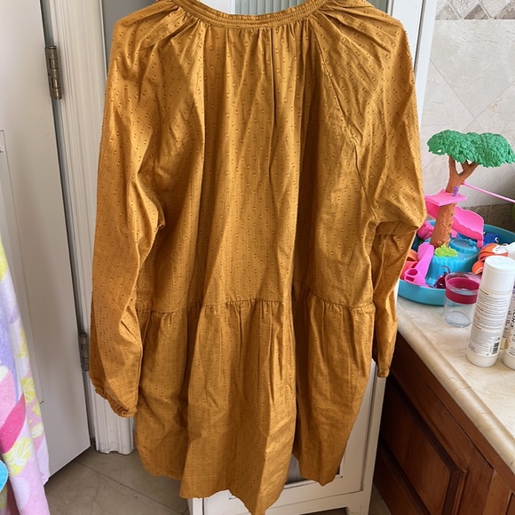 Cleobella Mustard yellow Plunging Neckline Mini Dress with pockets - Picture 7 of 7